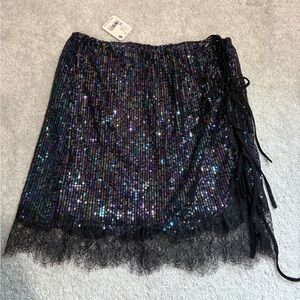 NWT Free People Gold Rush Sequin Half Slip Skirt, Size Medium
